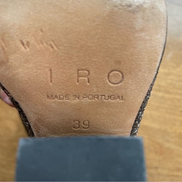 IRO Textured Leather Metallic Point Toe Slouchy Heeled Booties size 39/US 8 - Picture 8 of 11